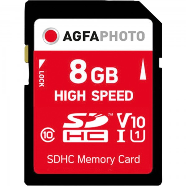 AgfaPhoto Speicherkarte SDHC 10425 High Speed Class 10 UHS-1 8GB