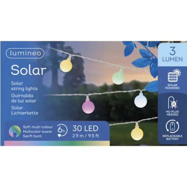 LUMINEO Solar Lichterkette 290cm hbunt