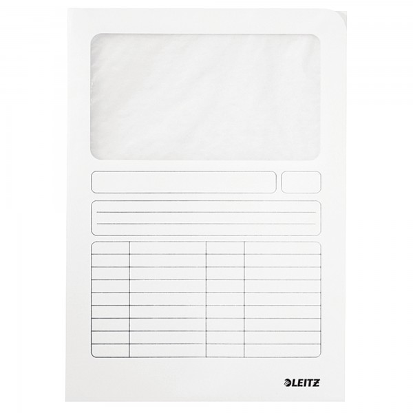 Leitz Sichtmappe DIN A4 oben/rechts offen ws 100St.