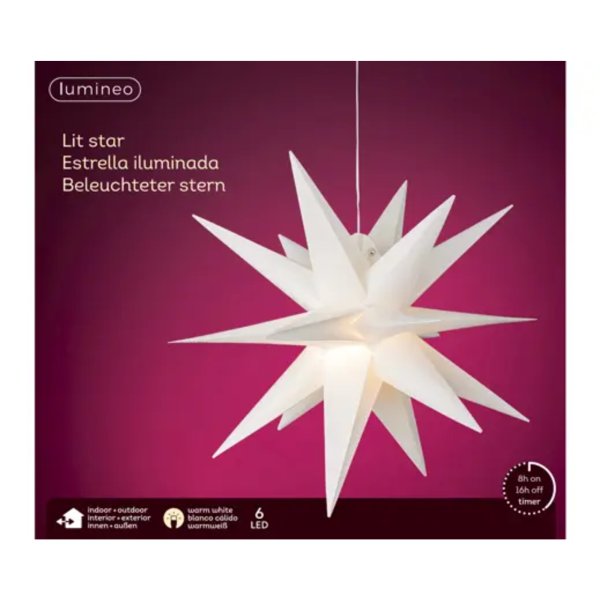Lumineo Stern LED 40x40cm ws/ws