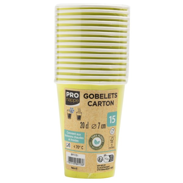 PROnappe Pappbecher 20cl kiwigrün 15St