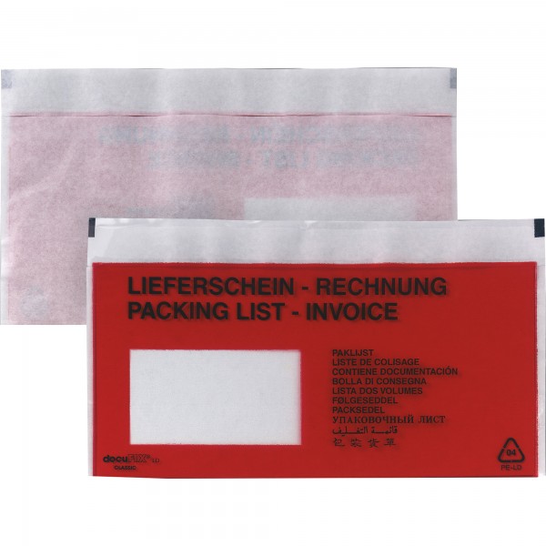 BONG Dokumententasche 00014031 DIN lang hk Liefsch/Rechnung rot