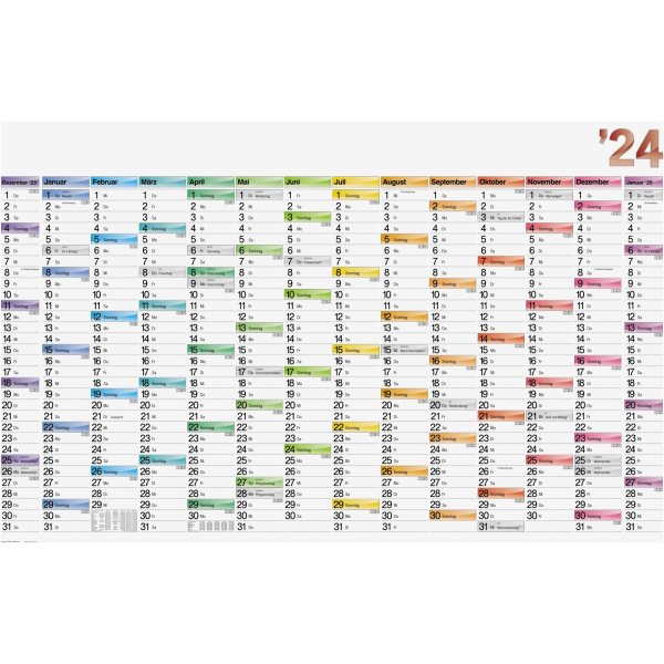 BRUNNEN Plakatkalender 1070117004 106x67cm 14Monate