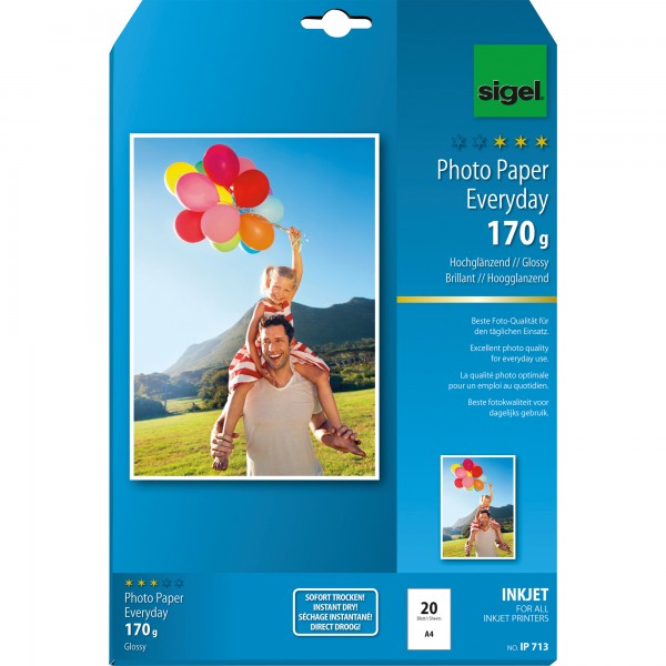 SIGEL Fotopapier Everyday-plus IP713 DIN A4 170g weiß 20 Bl./Pack.