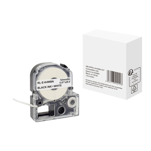 Schriftband wie Epson KREEAS12 12mmx9m sw auf ws