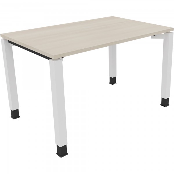 Schreibtisch Vierfuß Quadratrohr B1200xT800xH680-820 ws/Akazie hell