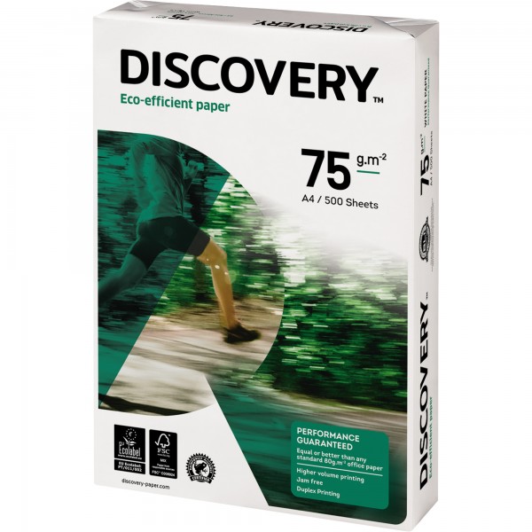 DISCOVERY Kopierpapier A4 75g 4-fach gelocht hf h.ws 500 Bl/Pack.