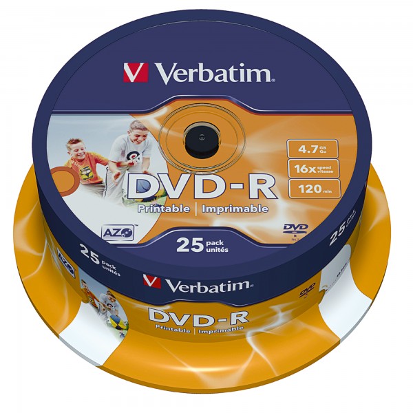 Verbatim DVD-R 43538 16x 4,7GB 120Min. Spindel 25 St./Pack.