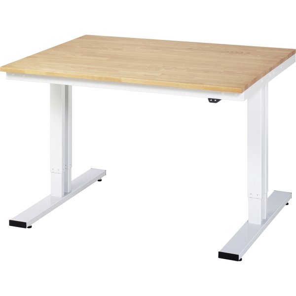 RAU Werktisch 1250x1000x720- 1120mm el. B-Platte 25mm l.gr