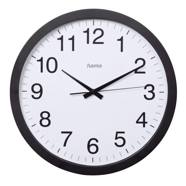 Hama Wanduhr Aruba geräuscharm schwarz