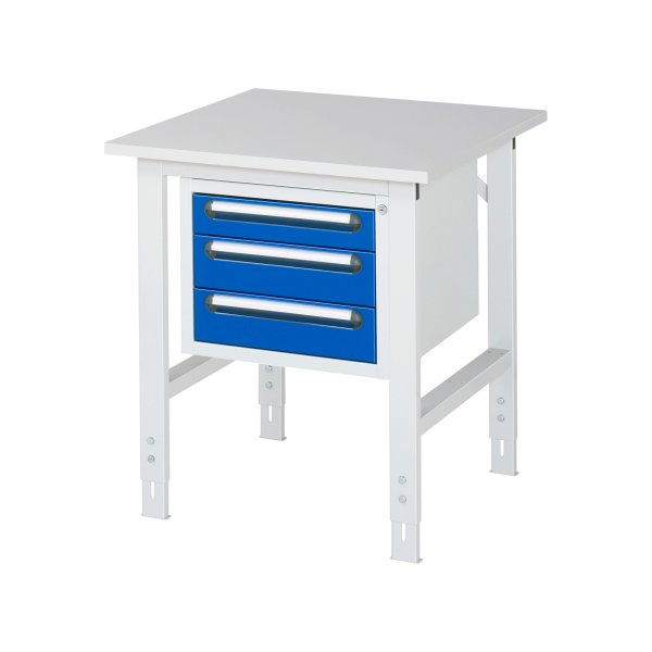 RAU Arbeitstisch 750x800x760- 1080 3xSchub M-Platte