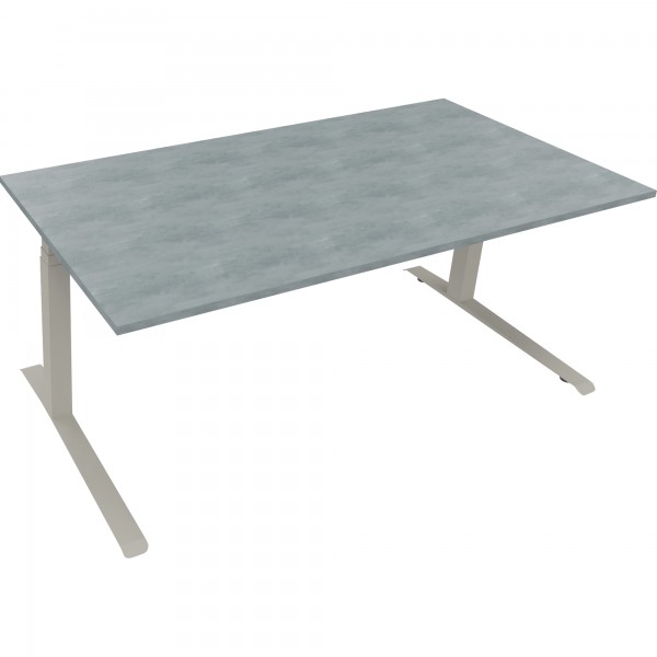 Sitz-/Stehtisch Kufe Doppels. Quad. B1800xT900xH645-1275 si/Beton