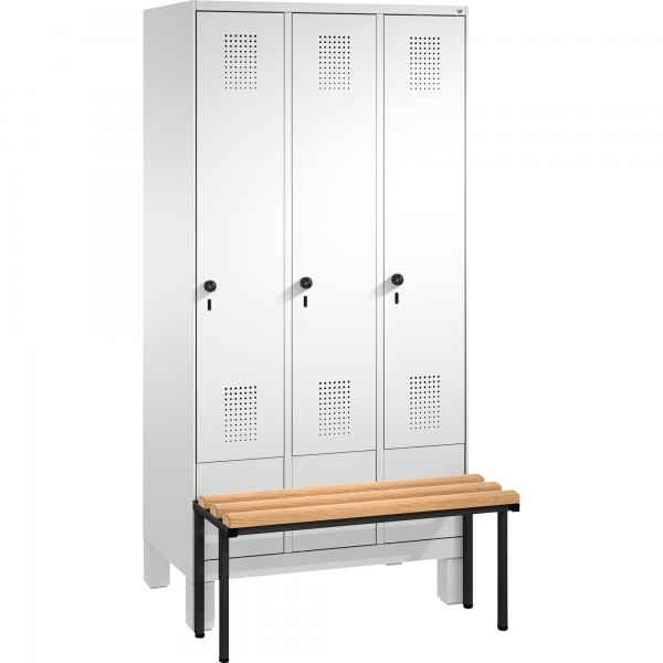 C+P Umkleidespind 4903030S10022 Sitzbank 3Abteile B900mm lgr/lgr