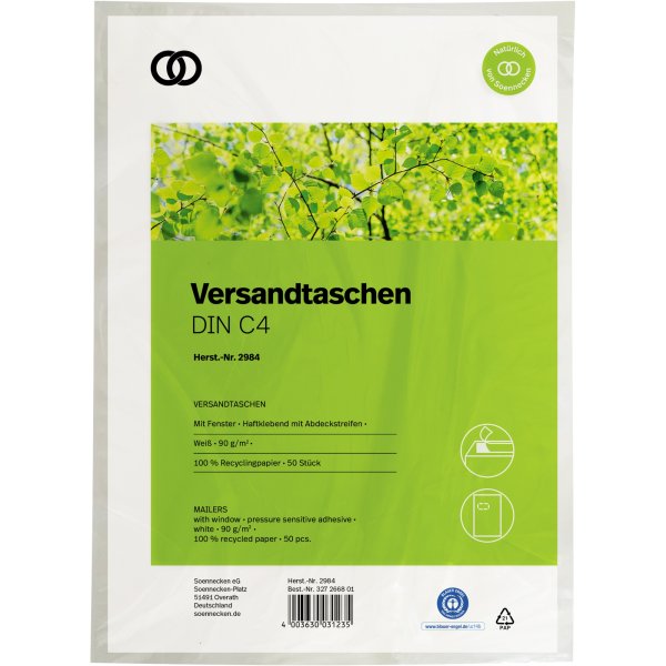 Soennecken Versandtasche oeco 2984 C4 mF hk weiß 50St.