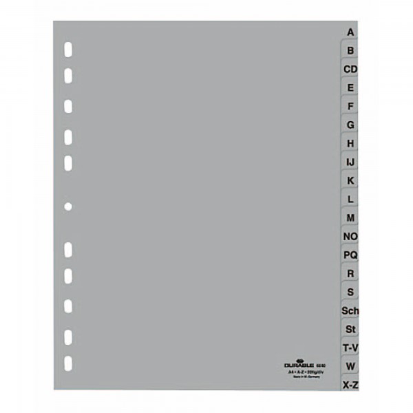 DURABLE Ordnerregister 652010 A-Z A4 geprägte Taben 20tlg. gr