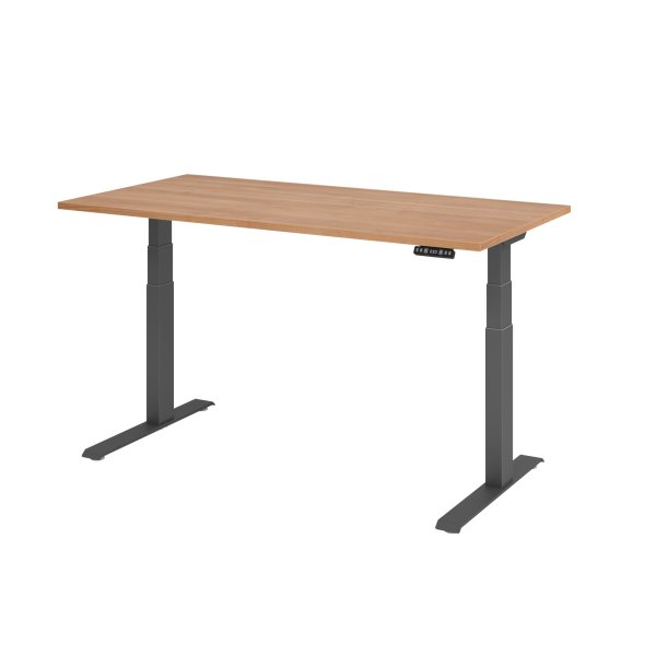Hammerbacher Schreibtisch el 160x80cm gp/nussbaum