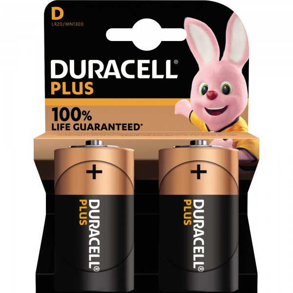 DURACELL Batterie Plus Mono D LR20 141988 1,5V 2 St./Pack.