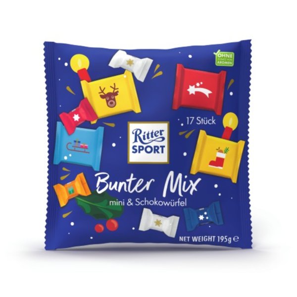 Ritter Sport Schokolade Bunter Mix sort 195g