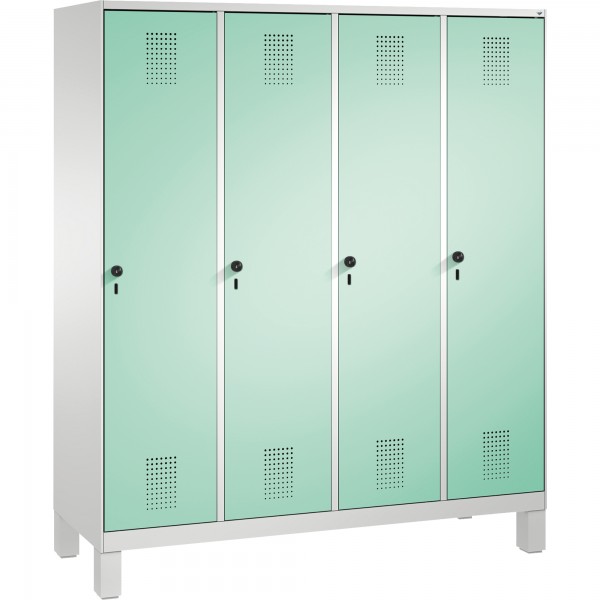 C+P Umkleidespind 4901042S10064 Füße 4Abteile B1600mm lgr/lgn