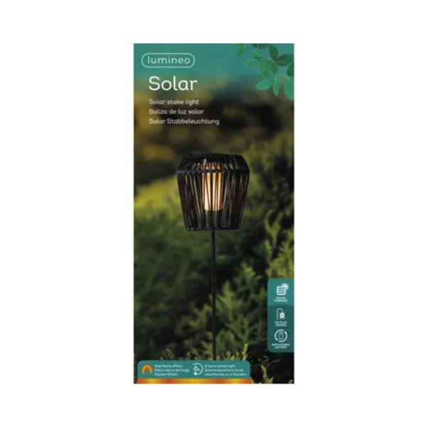 LUMINEO Solar Stabbeleuchtung wicker