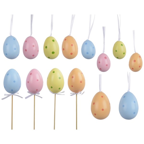 DECORIS Oster-Deko Eier-Set Pastell 16tlg