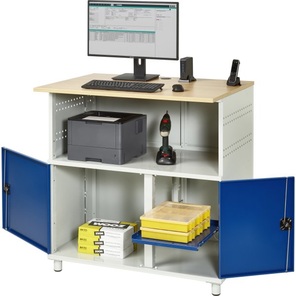 RAU Computertisch 1100x790x1130mm l.gr/e.bl