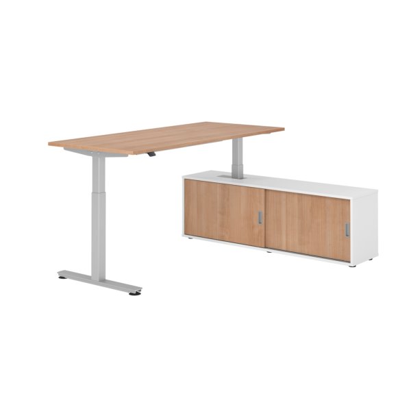 Hammerbacher Sitz-Steh-Kombi 180x80cm nu/si/ws/nu