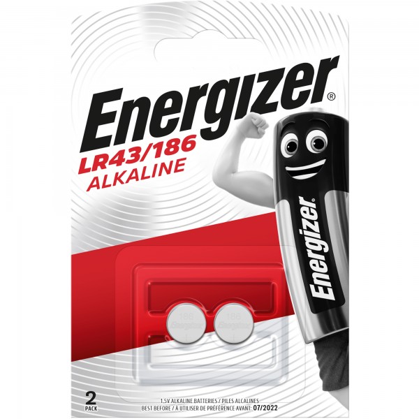 Energizer Knopfzelle LR43/186 Alkali 2 St./Pack.