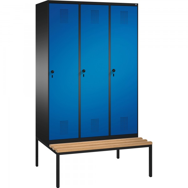 C+P Umkleidespind 4905032S10078 Sitzbank 3Abteile B1200mm sgr/ebl