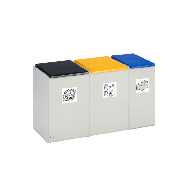 VAR Kunststoffcontainer 60l 2fach oDeckel lgr