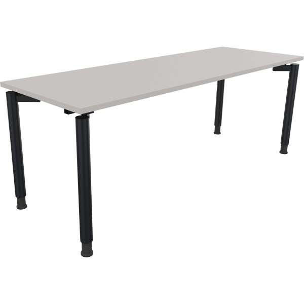 Schreibtisch Vierfuß Rundrohr B2000xT700xH680-820 an/Lichtgrau